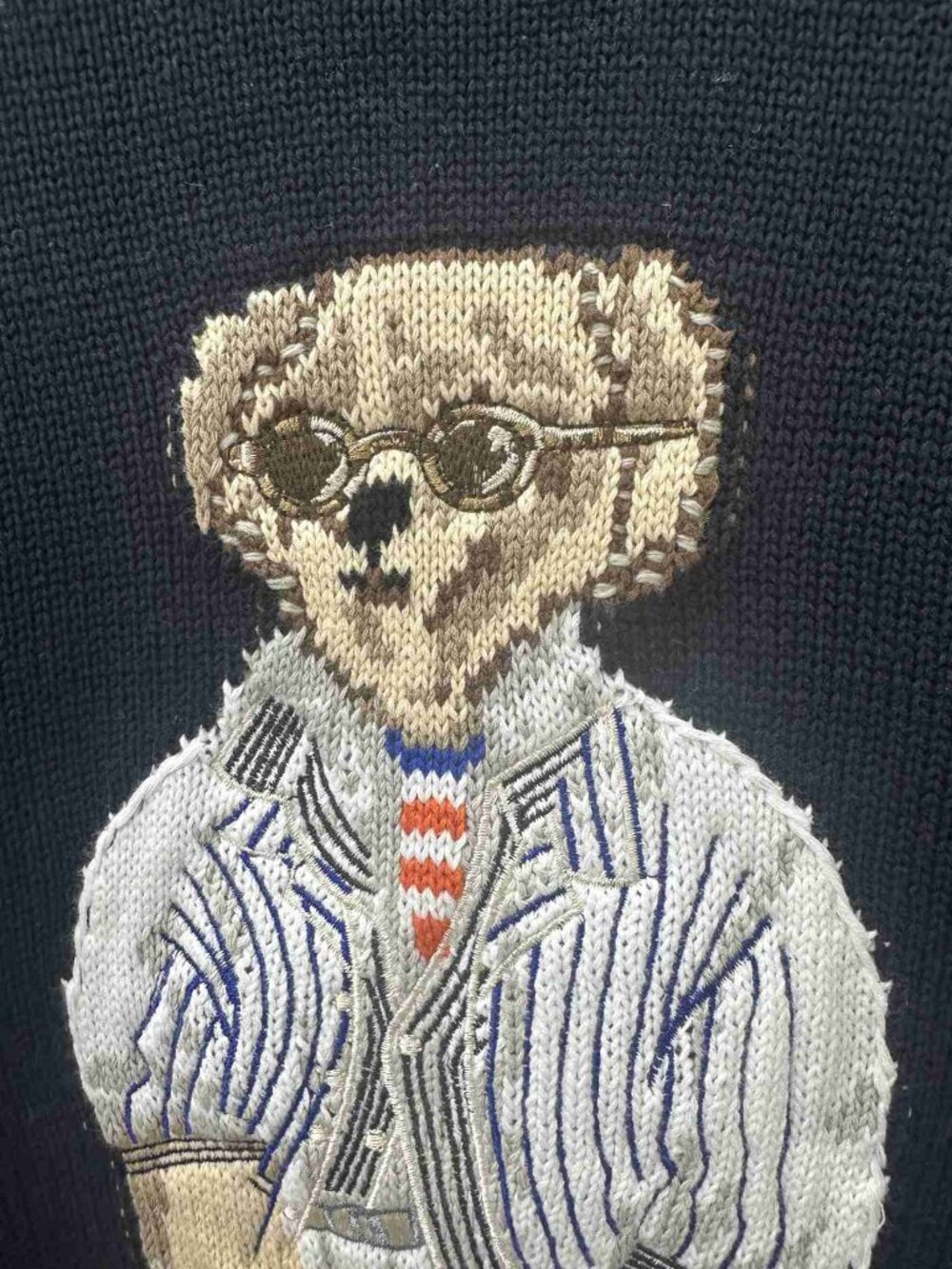 Polo Ralph Lauren Navy Pullover Sweater Tourist Polo Bear Graphic - Picture 6 of 8